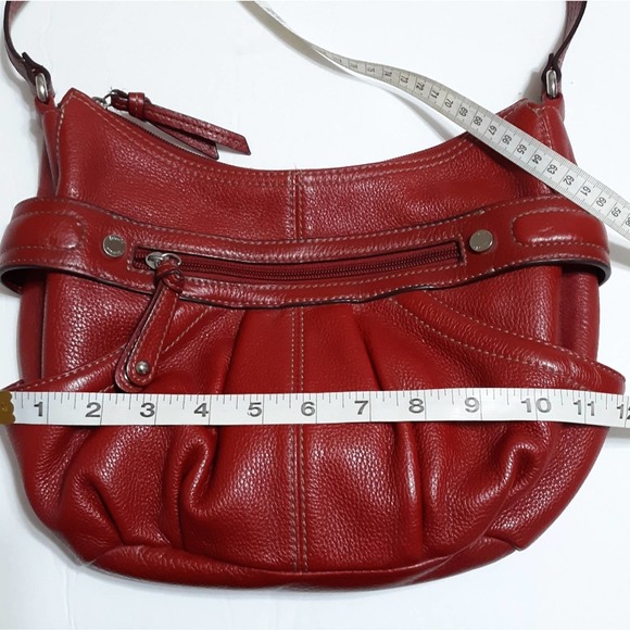 Tignanello red shoulder bag pebbled leather Y2K 90s style - Picture 3 of 15